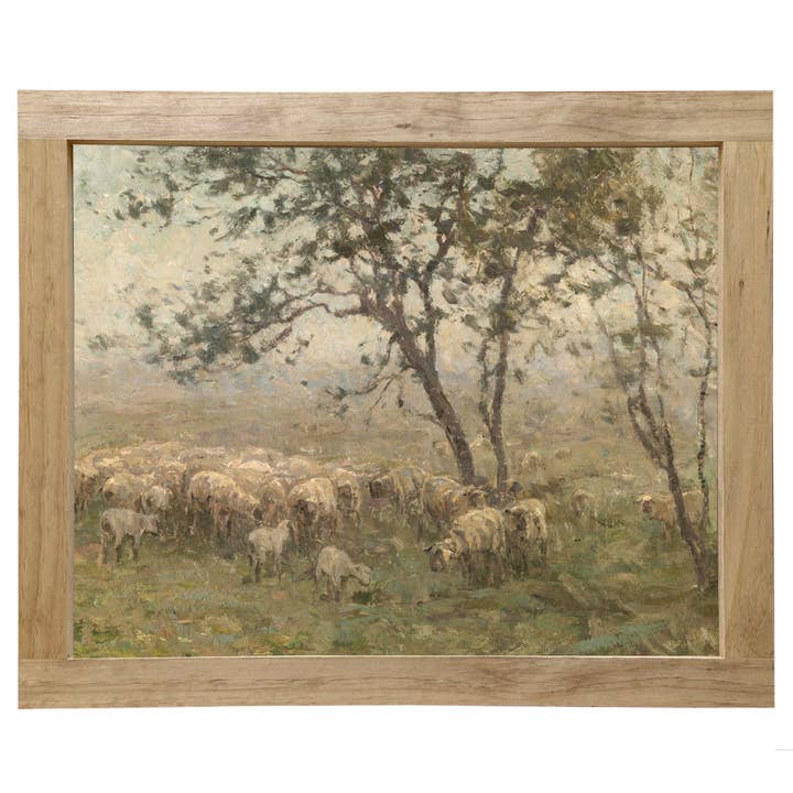 Framed Canvas, Vintage Style Sheep In Field Art for wholesale by Graphically Speaking Design