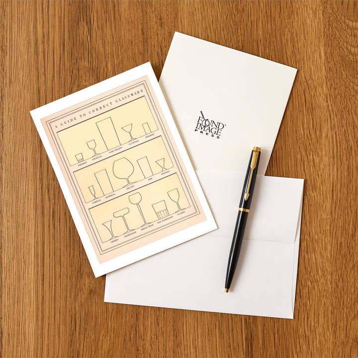 Found Image Press - Wholesale Stationery/Notecard Set - Greeting Card BV-374 Guide to Glassware1