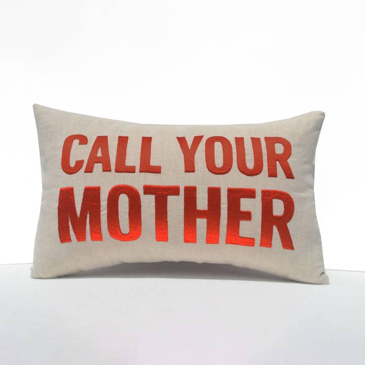 Call Your Mother Pillow Cover for wholesale by Amore Beauté