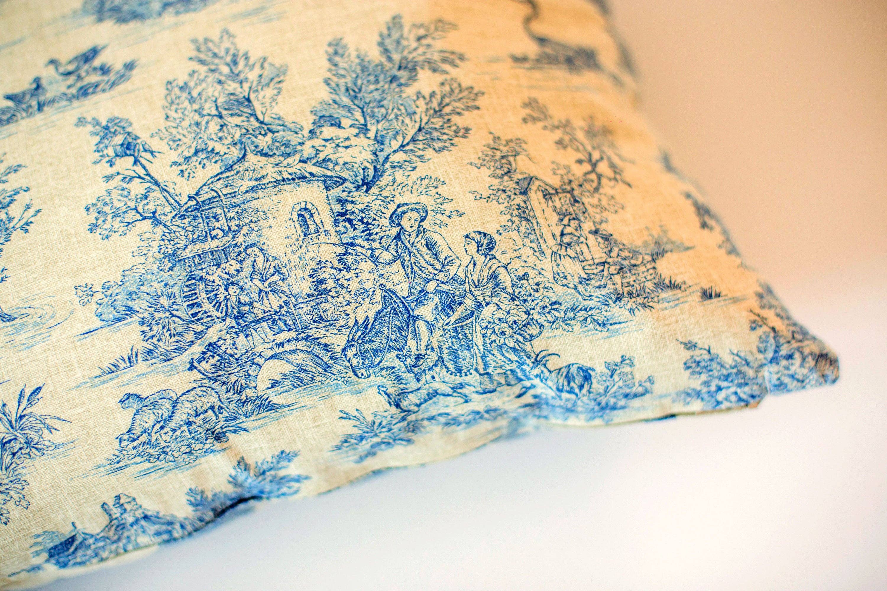 Homesite - Wholesale Throw Pillow Cover - Toile De Jouy Pillow Cover Blue, 4 Sizes7