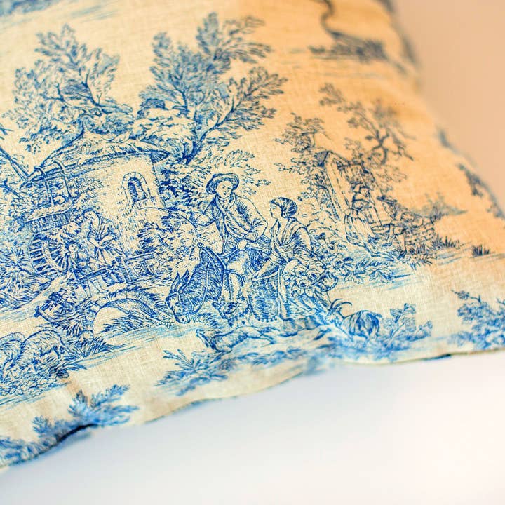 Homesite - Wholesale Throw Pillow Cover - Toile De Jouy Pillow Cover Blue, 4 Sizes7