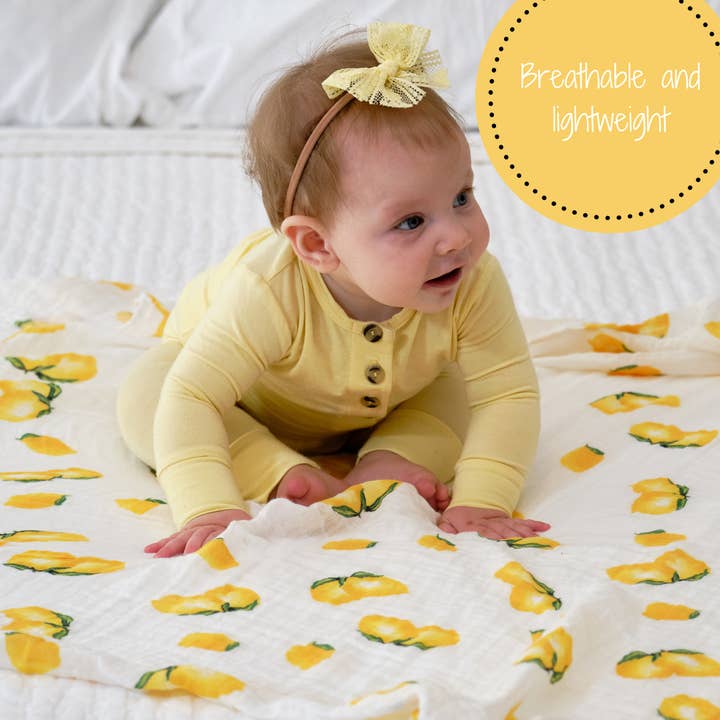 LollyBanks - Wholesale Swaddle - Baby - When Life Hands You Lemons Baby Swaddle Blanket