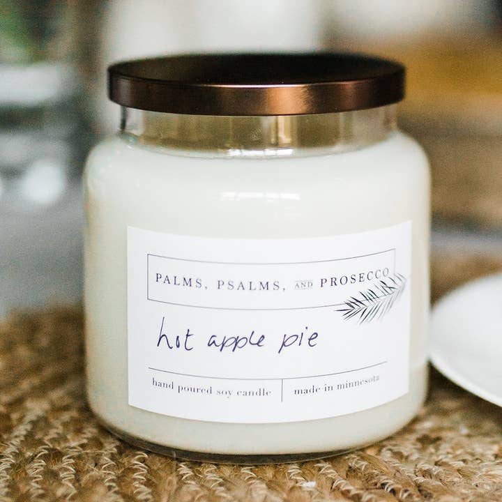 Vela de soja de tarta de manzana caliente para venta al por mayor de Palms, Psalms, & Prosecco