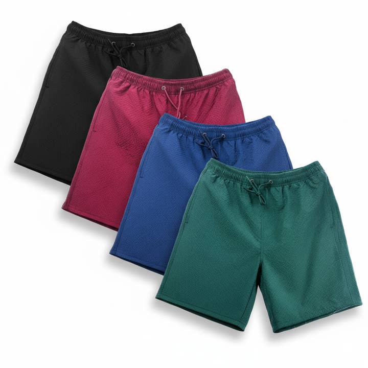 Texlina Men’s Foam-Printed Solid Color Beach Shorts Knee for wholesale by TEXLINA