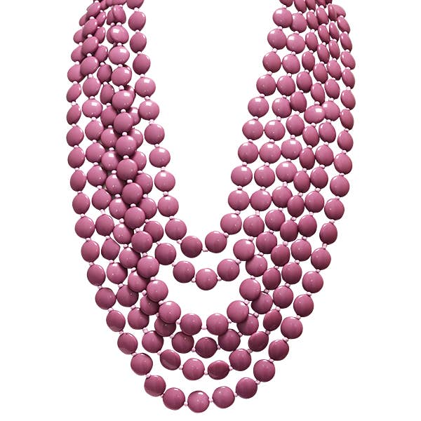 AMORINO SRL - Wholesale Beaded/pearl necklace - MULTISTRAND NECKLACE WITH FLAT RESIN BEADS - FT24144A4784
