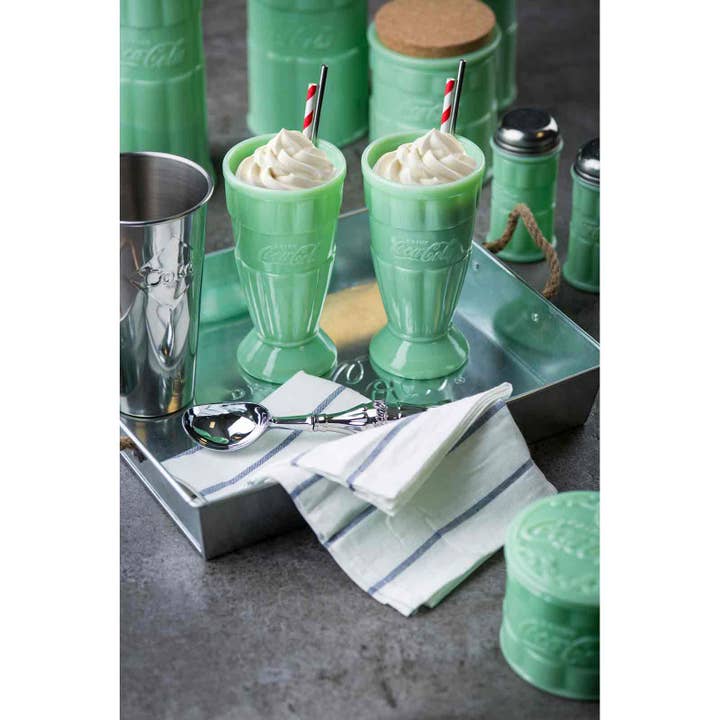 TableCraft Products Company - Wholesale Drinking Glass/Cup - Coca-Cola Jadeite Malt Cup, 16 oz, Set of 24