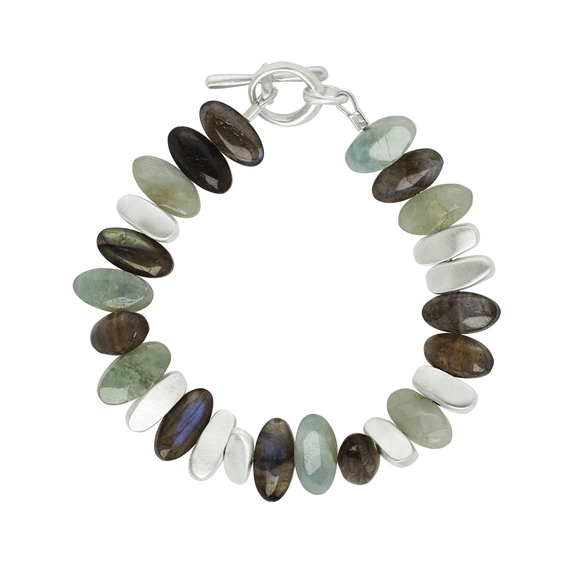 Philippa Roberts - Wholesale Beaded Bracelet - labradorite, aqua, nuggets bracelet