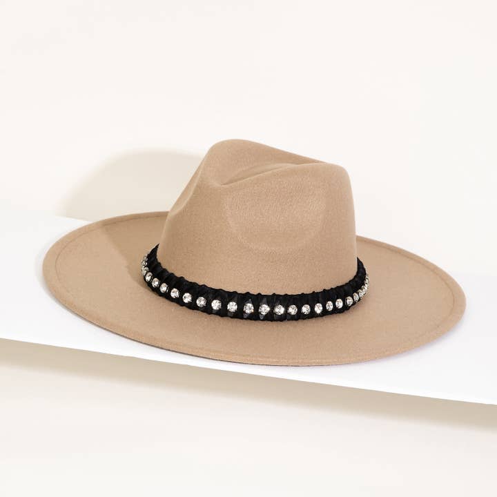 Collections by Fame Accessories – Engroshandel Bucket hat - Dame – Rhinestone Strop Fedora mode hat5