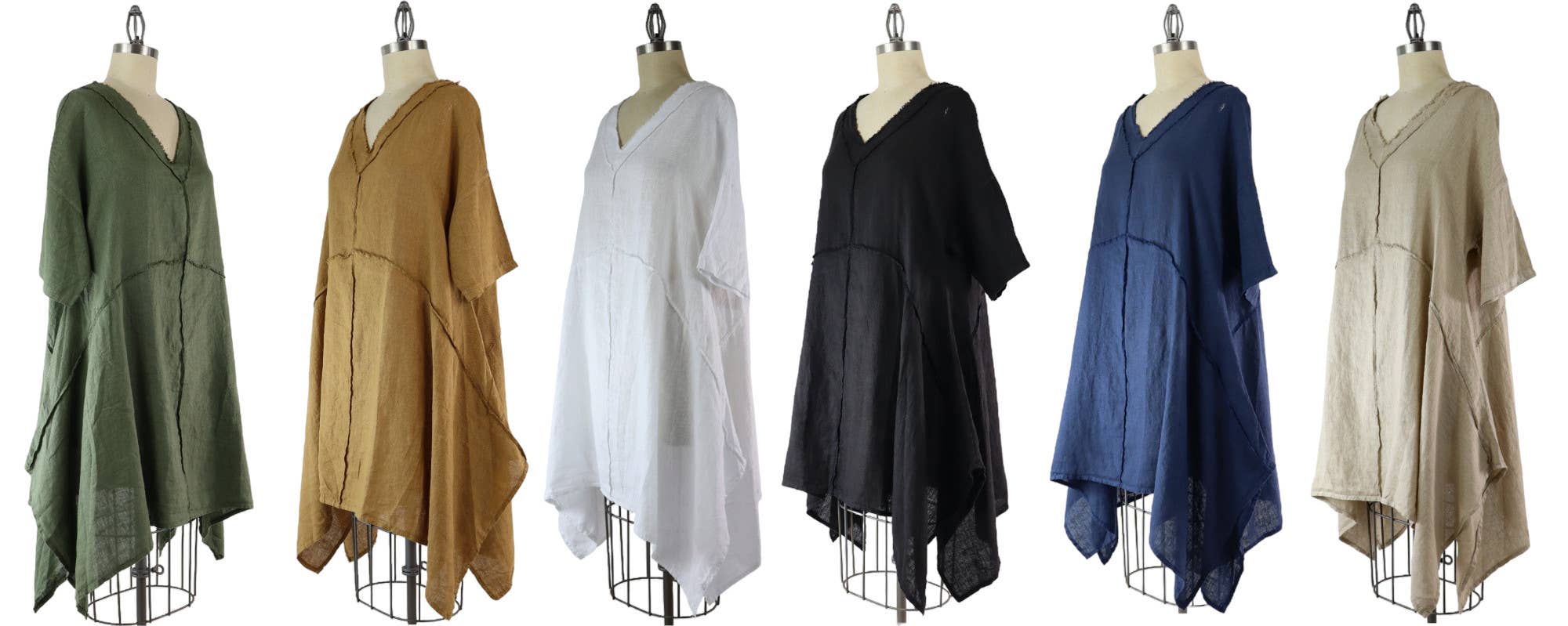 LINEN AND GAUZE - Wholesale Tunic - Women's - Asymmetrical and chic One size Premium washed Linen Tunic2