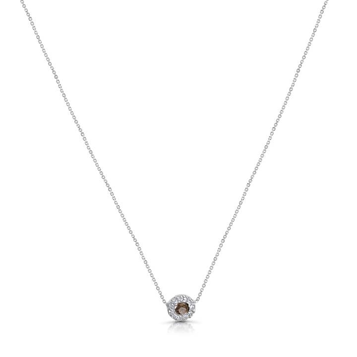Brown Sapphire and Diamond Halo Pendant for wholesale by Rex Parsa Jewelry