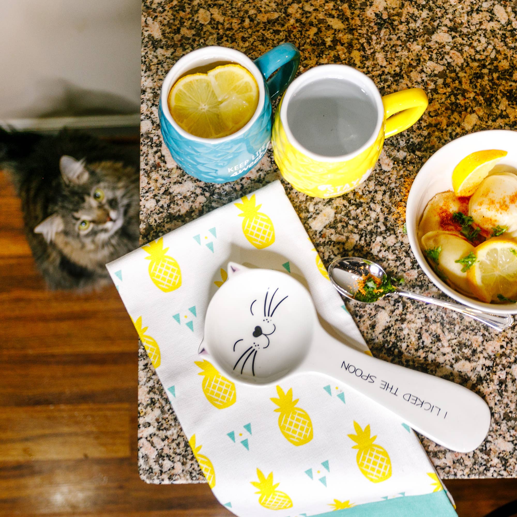 Pavilion – Suporte de colher por atacado – Cat Licked the Spoon - Descanso para colher de 10”2