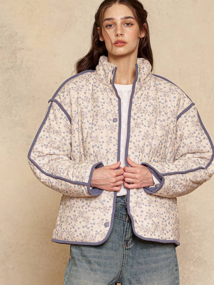 RP2960 - Blå Kantblomst Puffer for engroshandel hos ROSIE POSIE