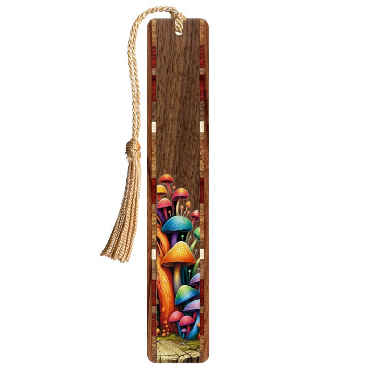 Marcador de madera hecho a mano Vibrant Mushrooms para venta al por mayor de Mitercraft