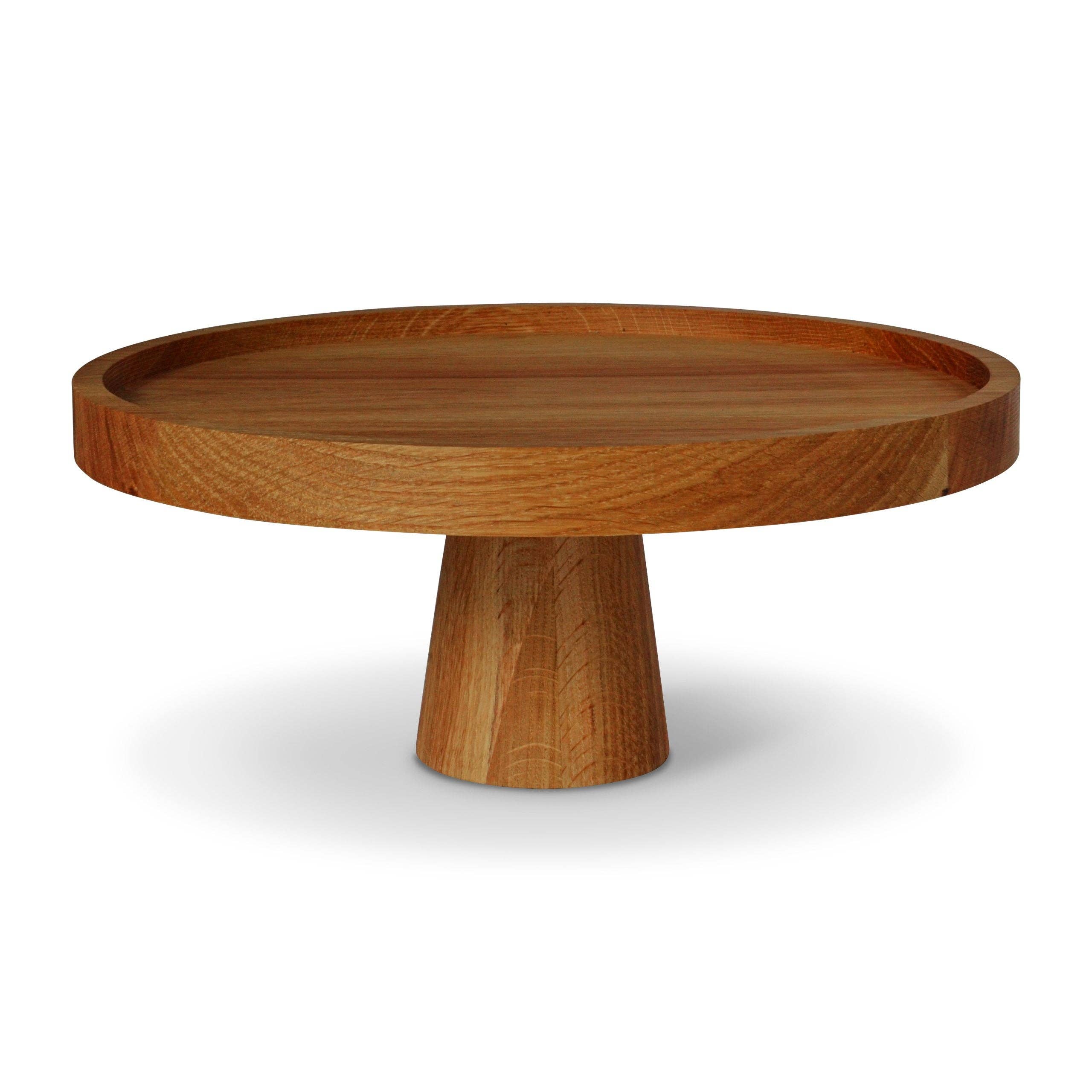 Natuhr – Bandeja de servir por atacado – Suporte para bolos redondo de carvalho - prato para servir11