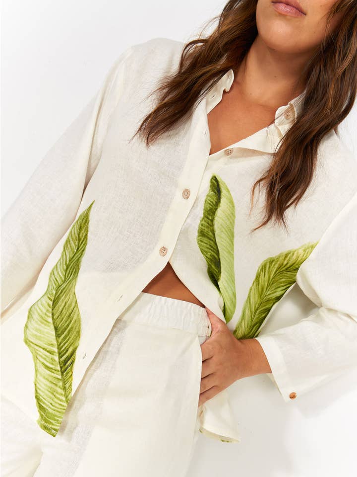 Camisa de linho por atacado de Greenkiss