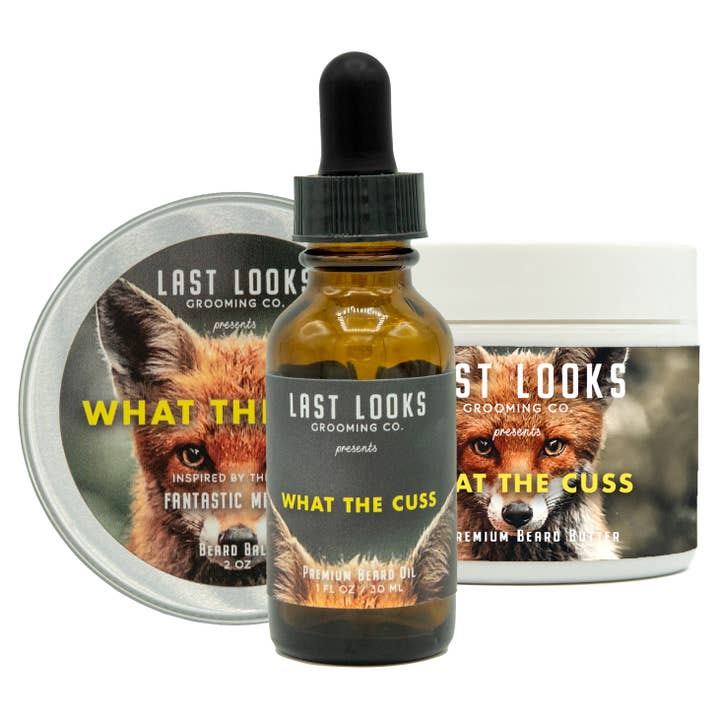 What The Cuss Bartöl + Balm + Butter Bundle für den Großhandel von Last Looks Grooming