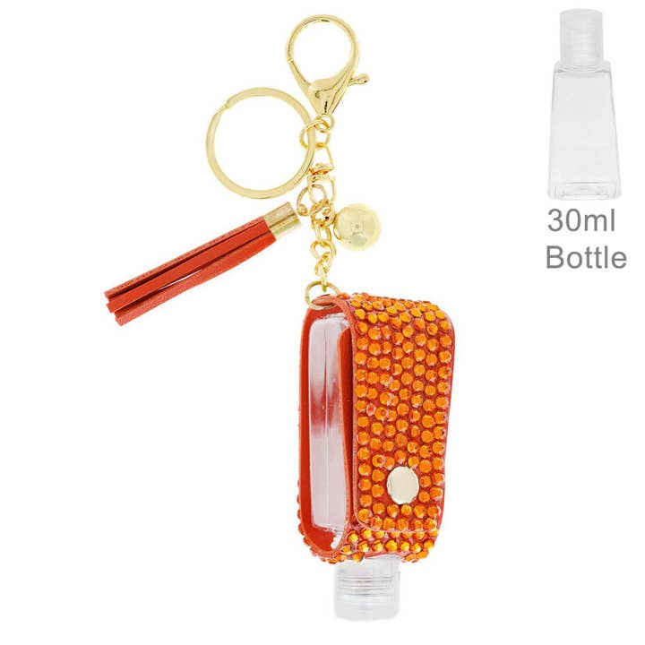SP Sophia Collection - Wholesale Keychain - Women's - Rhinestone Hand Sanitizer Holder w/ Tassel Keychain12