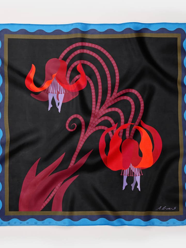 CHÂLE CARRÉ 'LATE BLOOMER' pour la vente par Alas