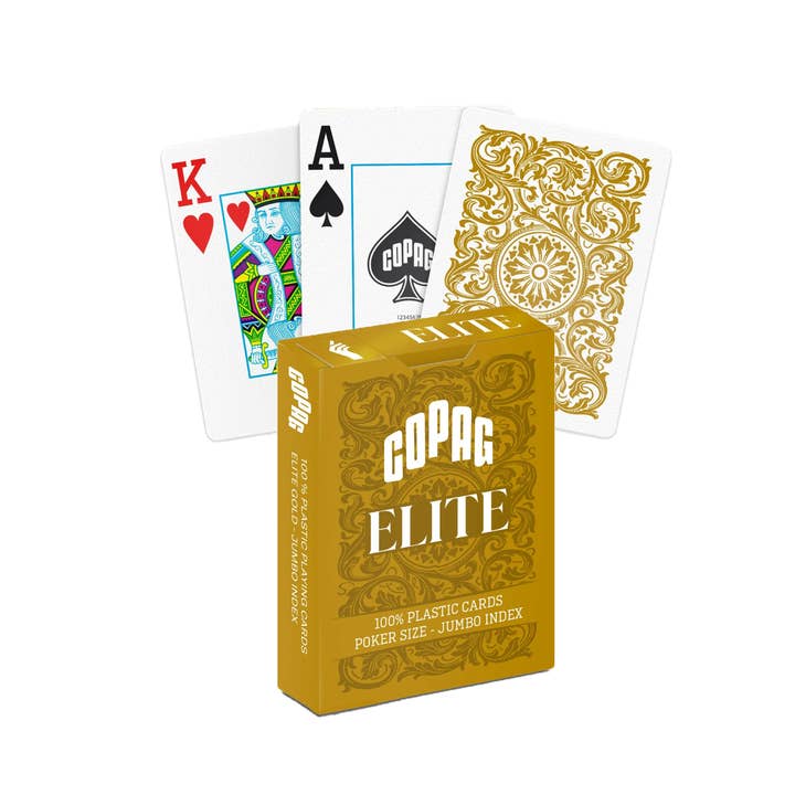 1546 Elite Poker Size Jumbo Index Playing Cards (Gold) Copag for wholesale by Cardshouse