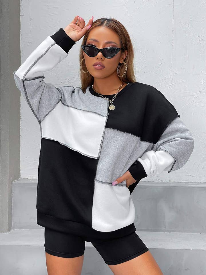 Fashion Combination - Vente Sweat-shirt – femme - sweat-shirt à coutures colorblock6