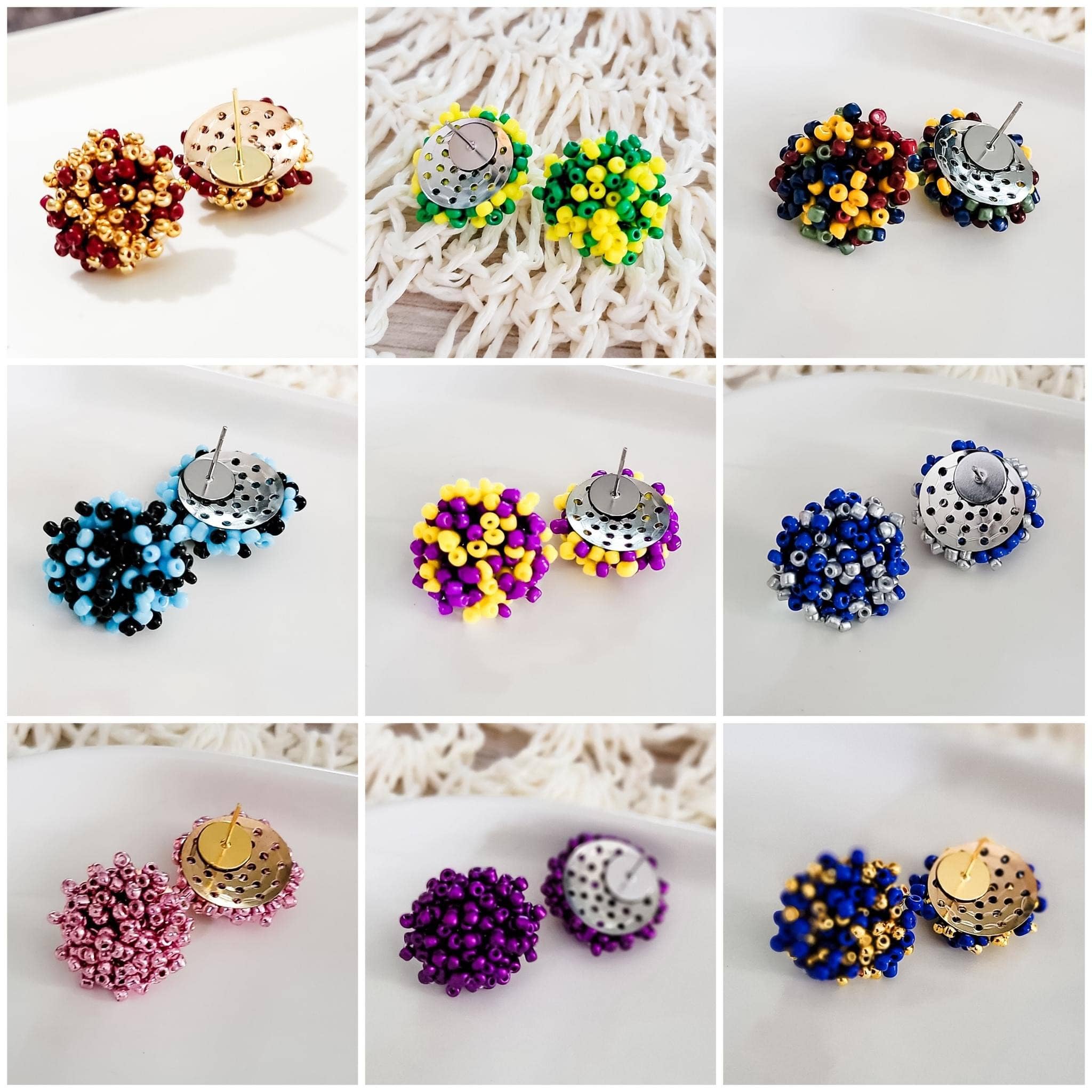 OBX Prep - Wholesale Dangle Earrings - Custom Team Bead Top Hand Painted Football Dangle Earrings8