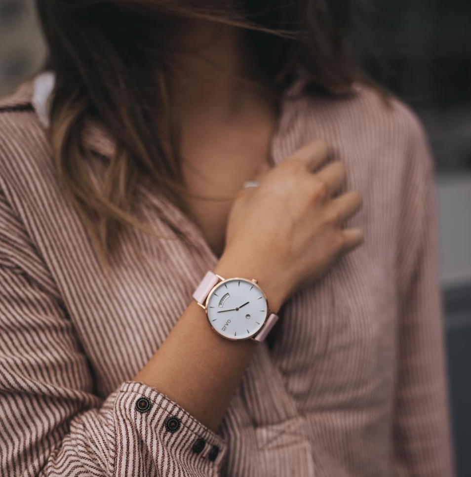 Arvo - Wholesale Wrist Watch - Women's - Arvo Awristacrat Watch - Gold - Blush Leather Band3