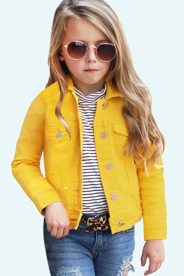 Cutie Patootie Clothing – Engroshandel Denimjakke – til børn – GDJ-18-9625A Basic Wash Bulk Denimjakke til piger1