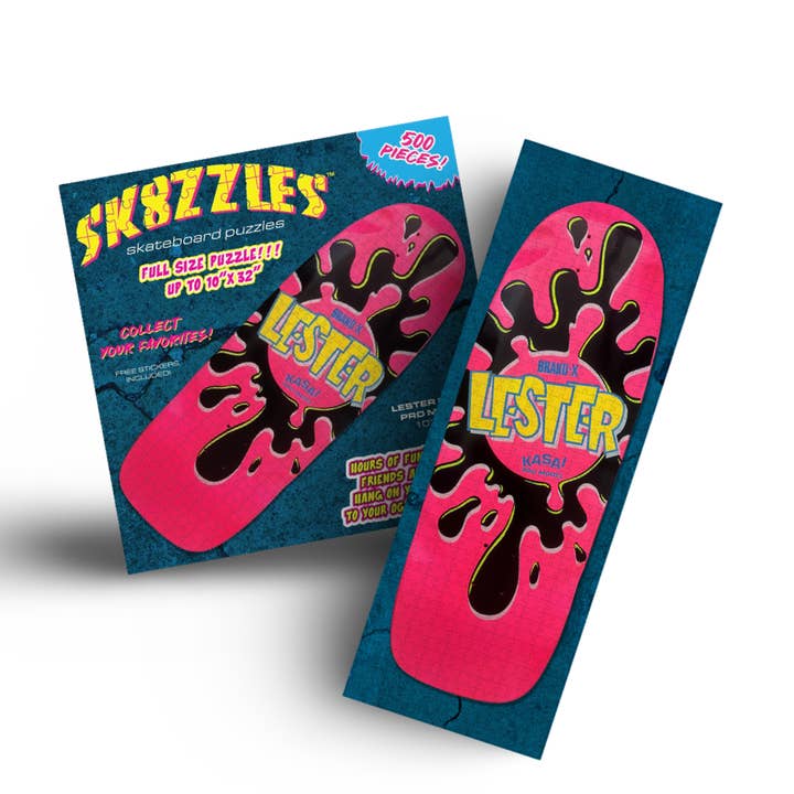 Lester Pink Sk8zzle Skateboard puzzle for wholesale by Sk8zzles