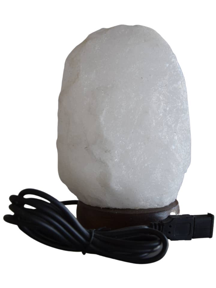 Lámpara USB de sal blanca cruda del Himalaya para venta al por mayor de Soorprendimi - IFP ideaforproject srl