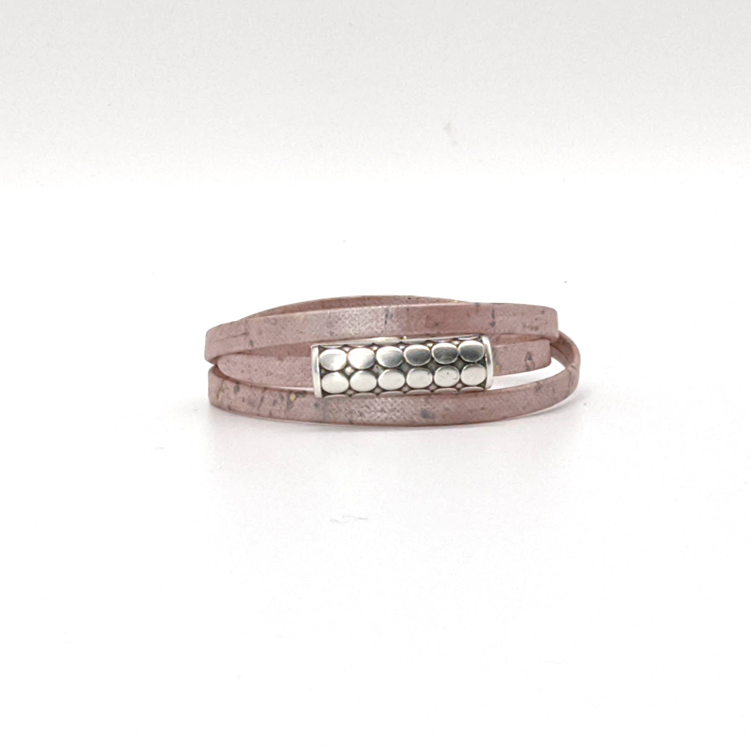 Elisabetta Studio - Wholesale Bangle Bracelet - Mod Circles - Triple Wrap Cork Bracelet5