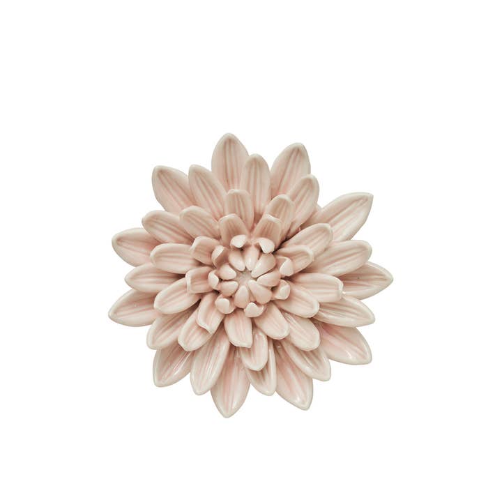 Fleur murale en porcelaine rose faite à la main pour la vente par Decor Petit