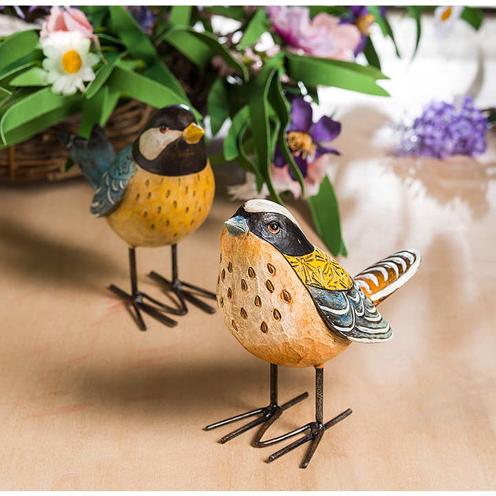 Abbott - Wholesale Sculpture - Small Folk Style Bird Sculptures - 2 Assorted