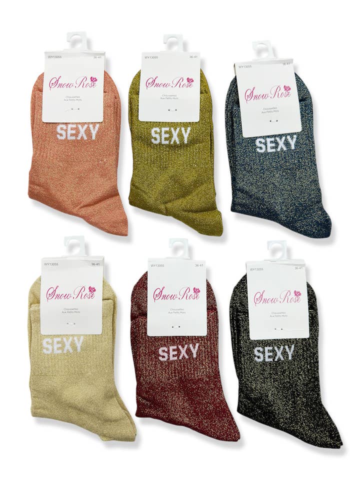 Shiny socks for wholesale by Belle Com'Elle