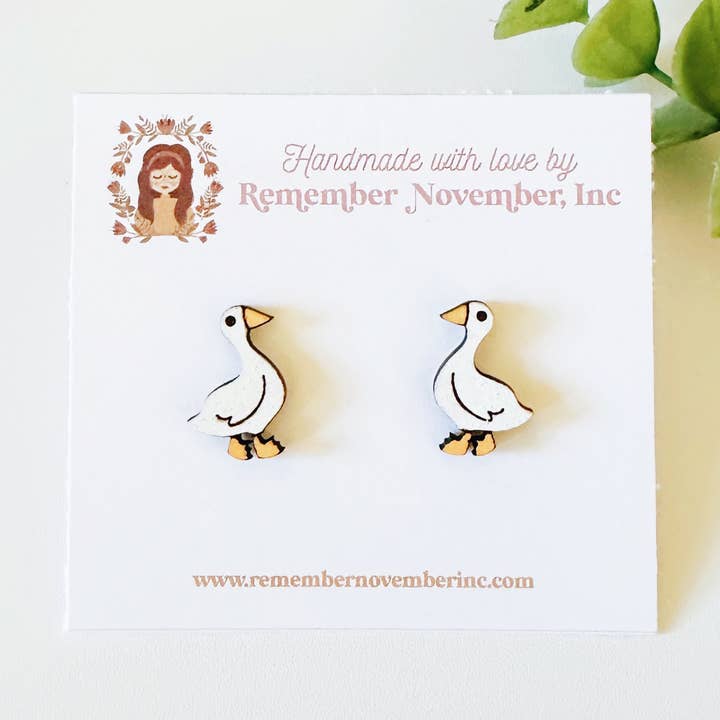 Goose Earring Studs, Goose Jewelry for wholesale by Remember November, Inc