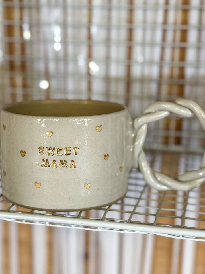 MUG SWEET MAMA foam golden hearts for wholesale by Laëtitia Fauchere
