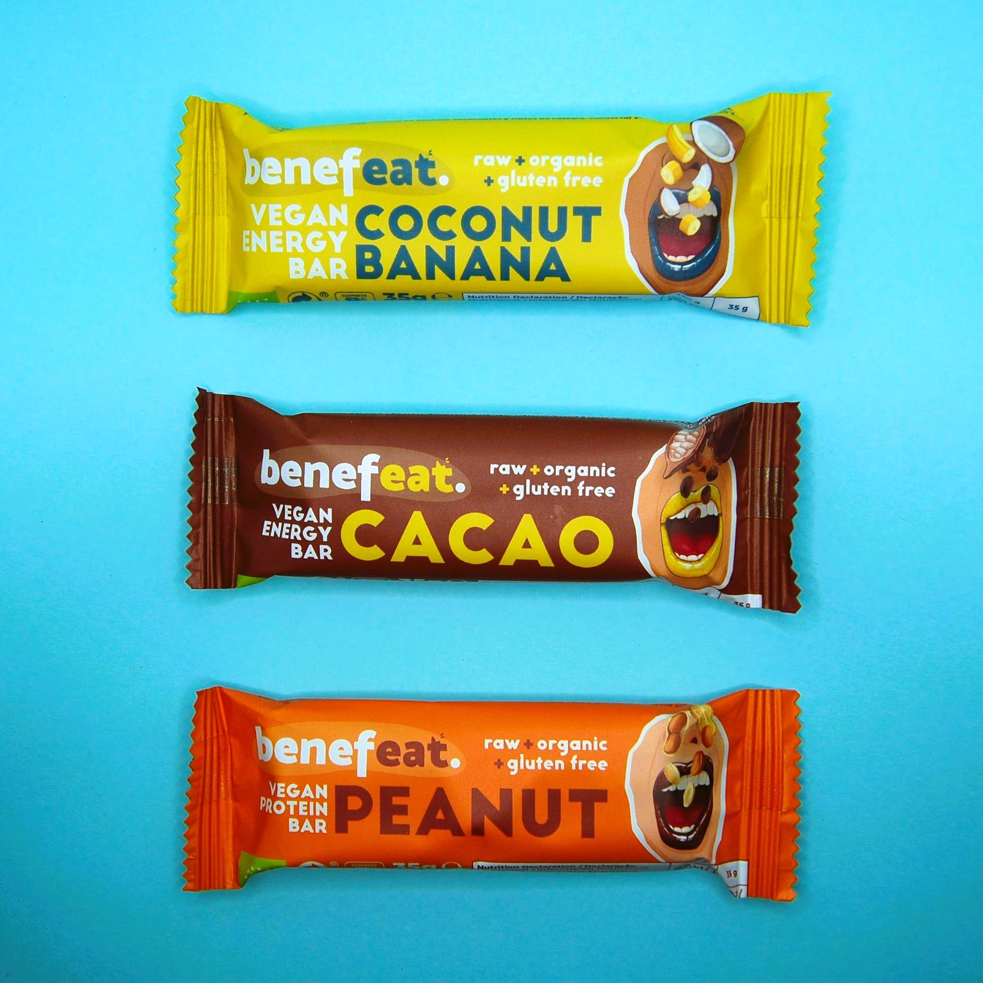 BENEFEAT - Vente Barres de céréales - Boîte mixte 3 saveurs de barres crues bio sans gluten1