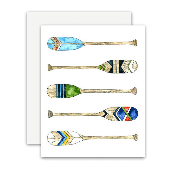 Five Paddles Card for wholesale by Jennie Kilcup Watercolors