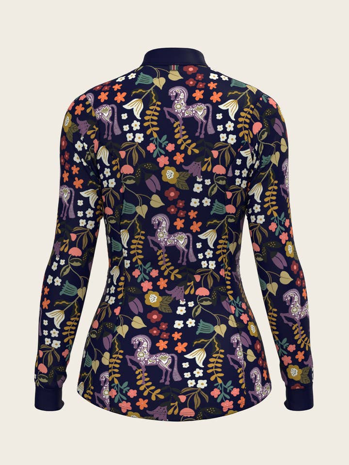 Camisa Sol Flower Power Quarter Zip por atacado de Espoir Equestrian