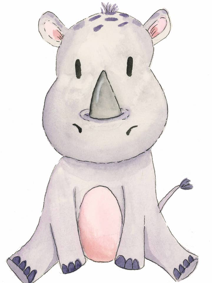 Baby Rhino Print for wholesale by Abigail Hanks Arts