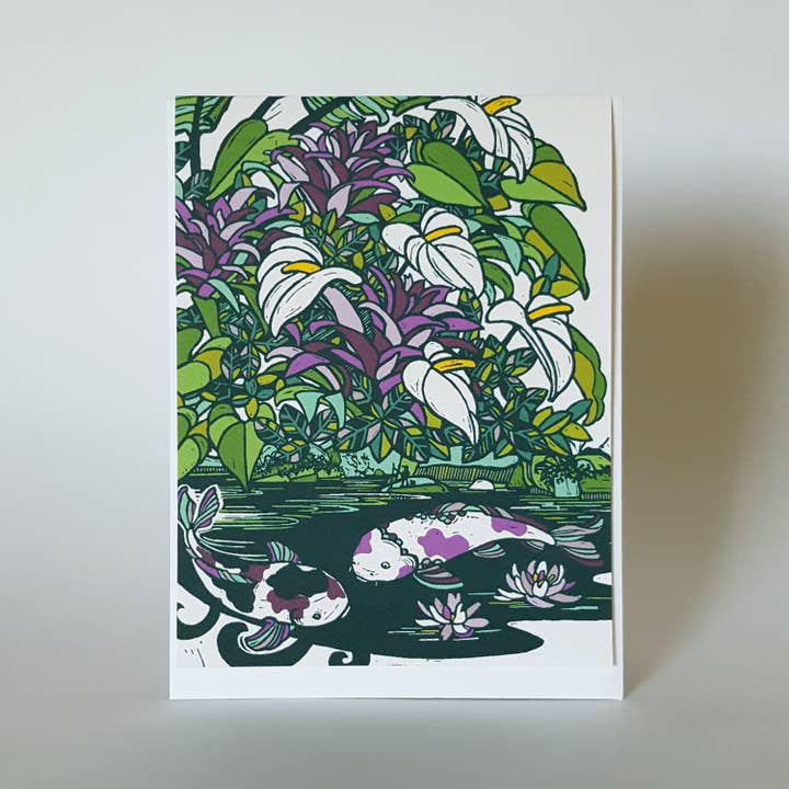Little Green - Wholesale Stationery/Notecard Set - Assorted Tropical Blank Note Card Set of 8 / Fine Art Greeting Cards7