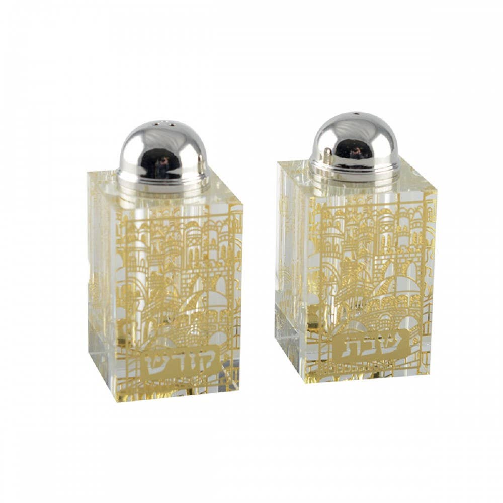 AULICA - Wholesale Salt & Pepper Shaker Set - Judaica gold crystal salt and pepper shakers0