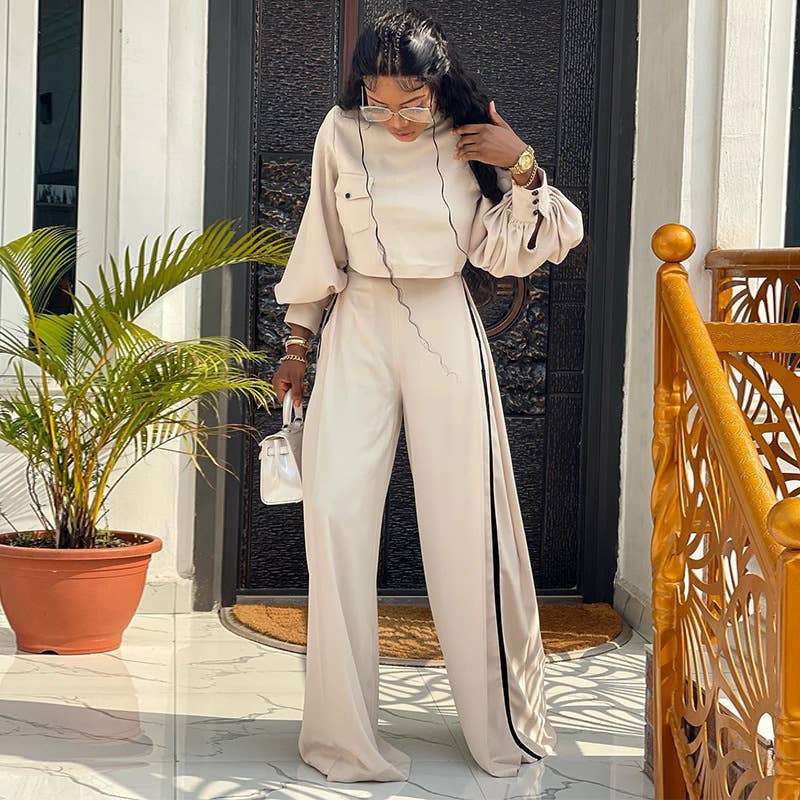 Gaia Fashion Inc - Wholesale Top & Pant Set (NOT Loungewear) - Women's - HK6659-Women Two Piece Top and Pants Clothes Suit Set3