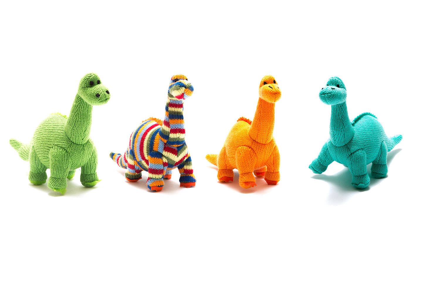 Best Years Ltd - Wholesale Handheld Rattle - Baby - Knitted Diplodocus Dinosaur Baby Rattle - Ice Blue3