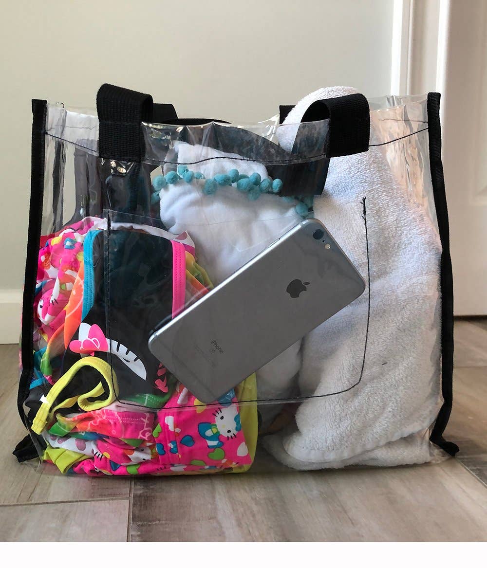 AR New York - Wholesale Grocery/Shopping Bag - Clear Polypropylene Shopping Bag with Side Pocket2