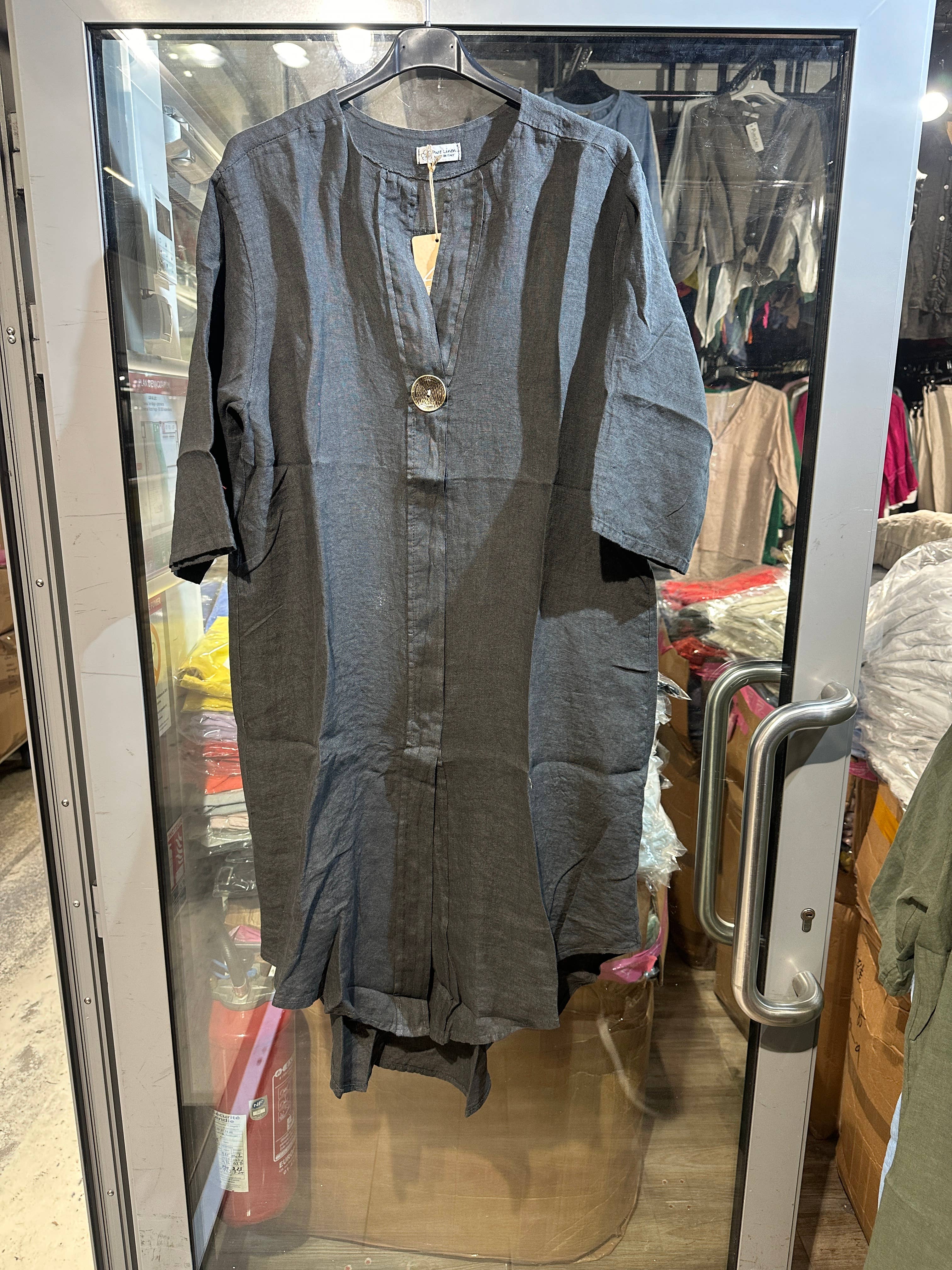 LÉA & LUC - Vente Robe – femme - Robes en 100% Lin avec un bouton REF. 554720