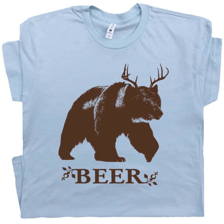 Funny Beer Shirt Bear Deer Booze Party Theme Crazy Quirky T for wholesale by Shirtmandude Co