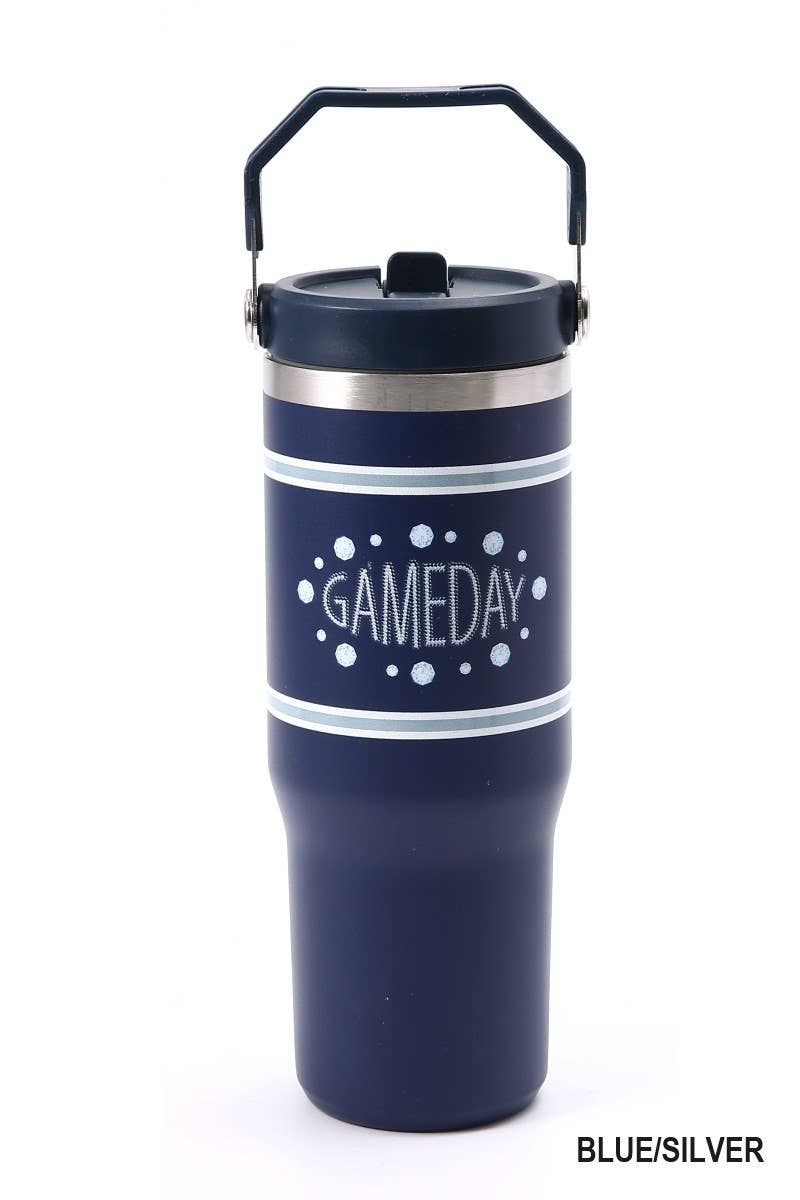 Vanilla Monkey - Wholesale Insulated Mug/Tumbler - Game Day 30oz Stainless Steel Flip Straw Tumbler2