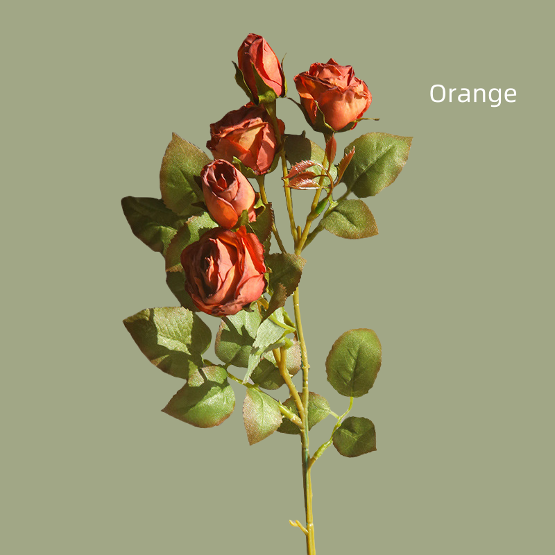 ACNITE(We cover U.S. import duties) – wholesale Artificial flowers – Artificial small rose flower,3 heads retro rose,faux flowers3