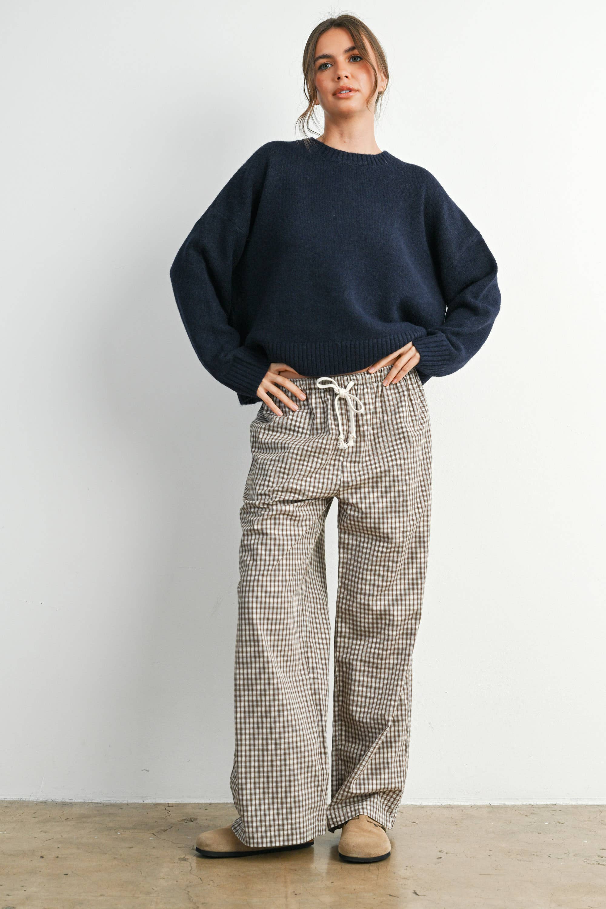 BUTTERMELON - Wholesale Knit Sweater - Women's - Tie-back Sweater - BMW781536