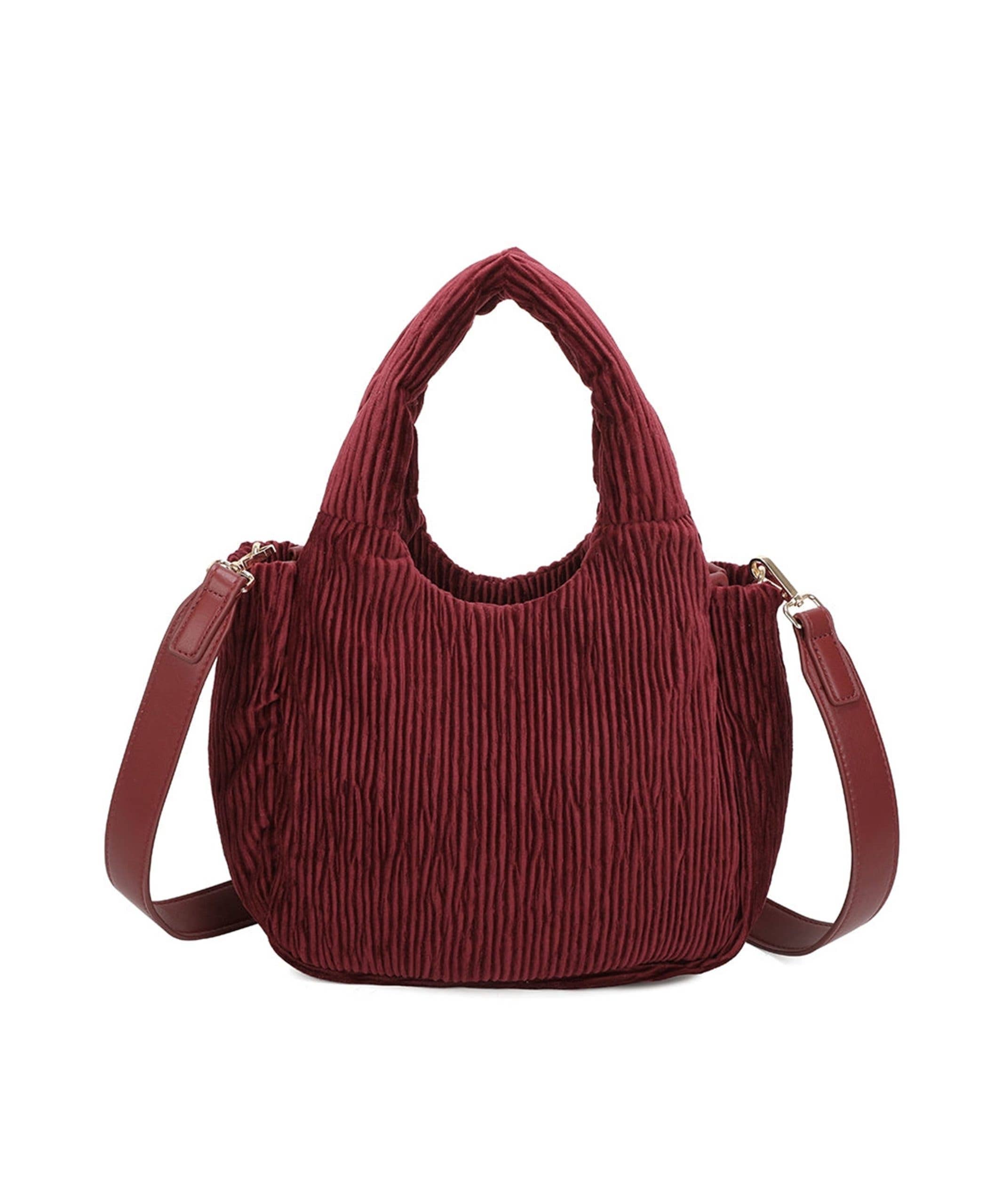 Ellas Trading - Venta al por mayor Bolso con correa - Mujer - Bolso de hombro tipo hobo acolchado de pana a la moda5